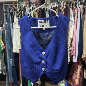 Walter Baker Women's Blue Pinstripe Vest